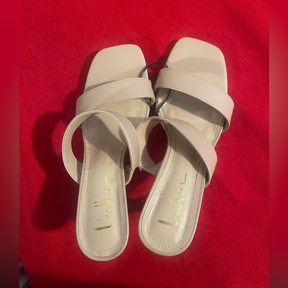 Lulus Nara Light Nude Sculpted High Heel Sandals NWOT - Picture 2 of 7